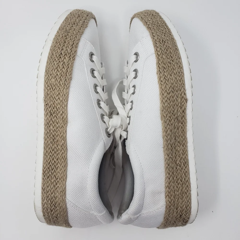 Espadrille White Platform Sneakers.
